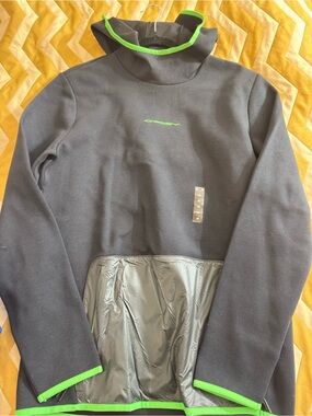 Oakley Black Pullover Hoodie with Neon Green Trim